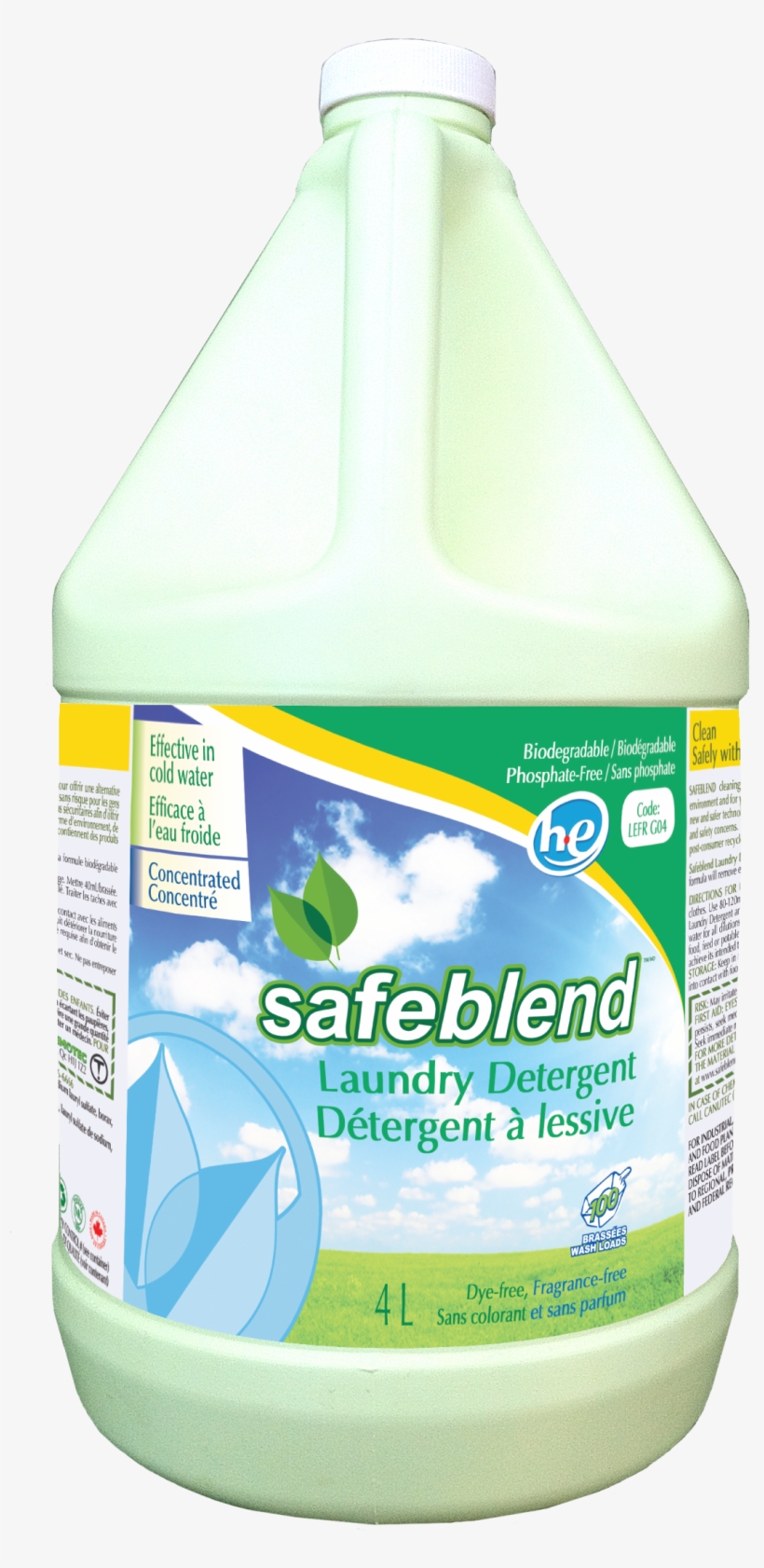 Safeblend Concentrated Laundry Detergent - Bottle, transparent png download