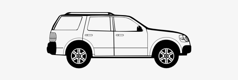 Car Clipart Suv - Suv Clipart Black And White, transparent png download
