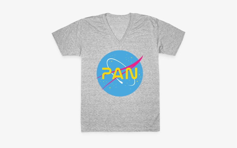 Pan Nasa V-neck Tee Shirt - T-shirt, transparent png download