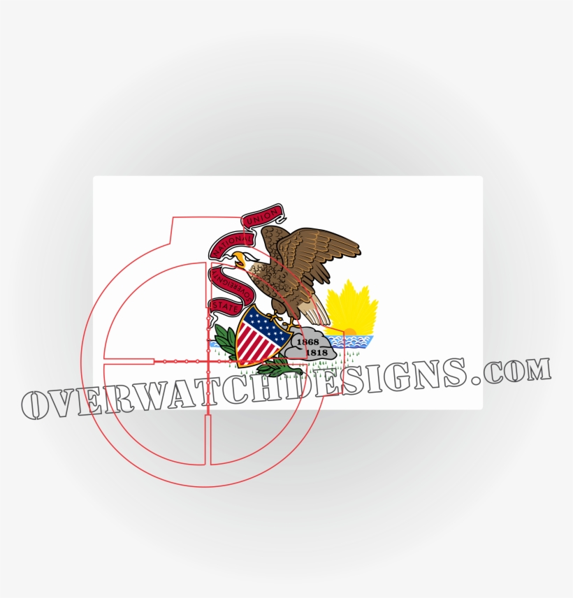Illinois State Flag Sticker - Illinois State Flag, transparent png download