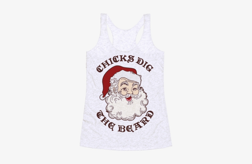 Santa Chicks Dig The Beard Racerback Tank Top - Le Roman D'enéas [book], transparent png download