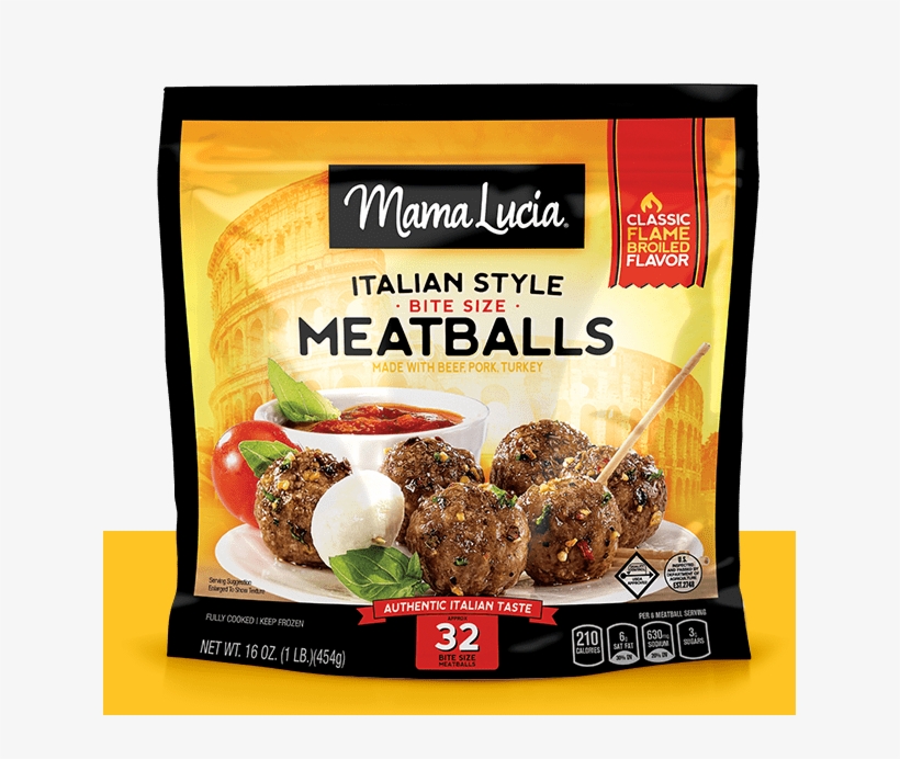 Combine Tender Cuts Of Beef, Pork, And Turkey, Flavorful - Mama Lucia Meatballs 10 Oz, transparent png download