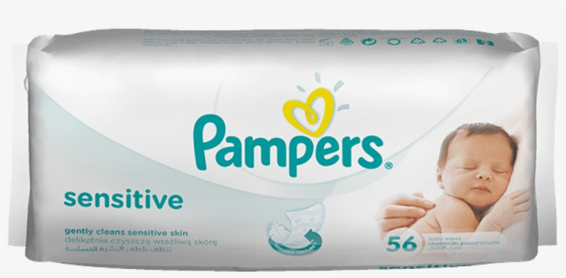 Pampers Sensitive 56 Wipes, transparent png download