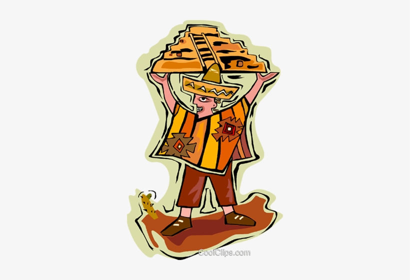 Man Holding An Aztec Pyramid Royalty Free Vector Clip, transparent png download