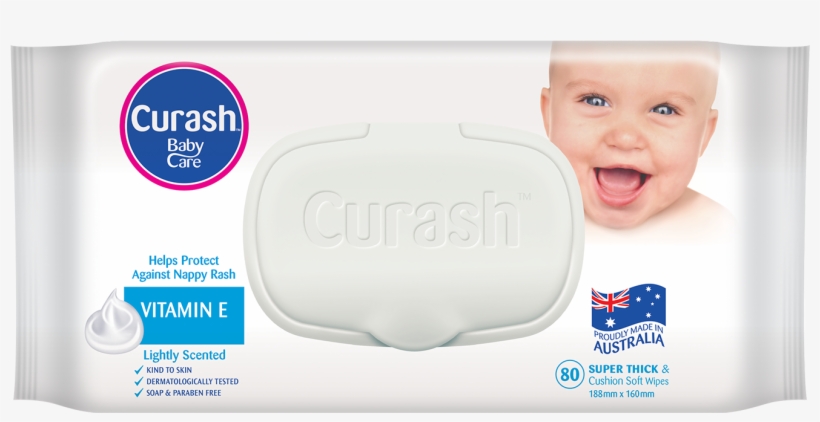 Curash Vitamin E Baby Wipes - Curash Baby Wipes Fragrance Free Refill 80, transparent png download