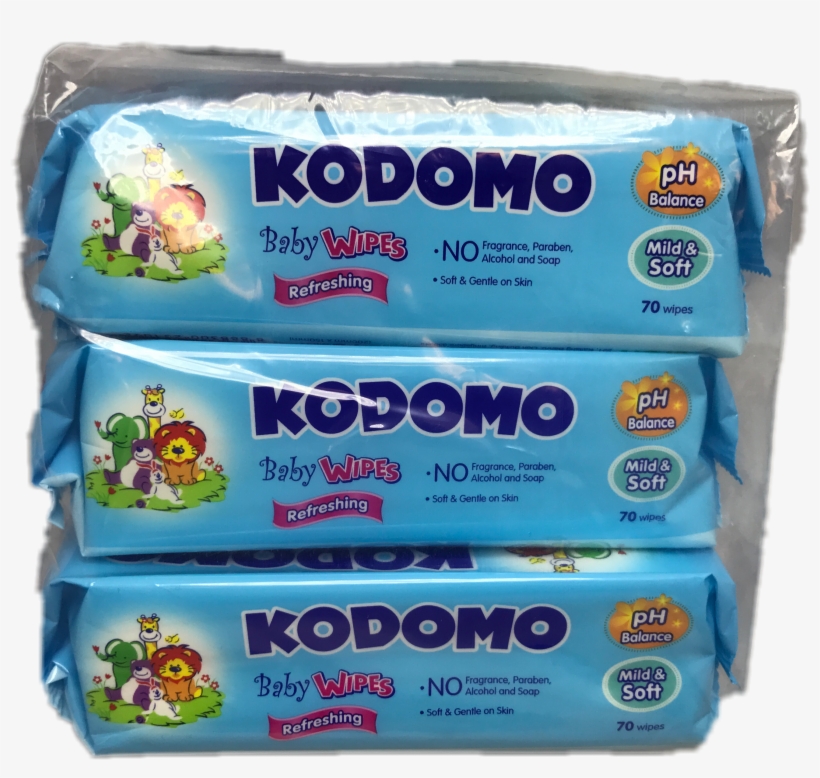 Kodomo Baby Wipes Refreshing 3x70's - Child, transparent png download