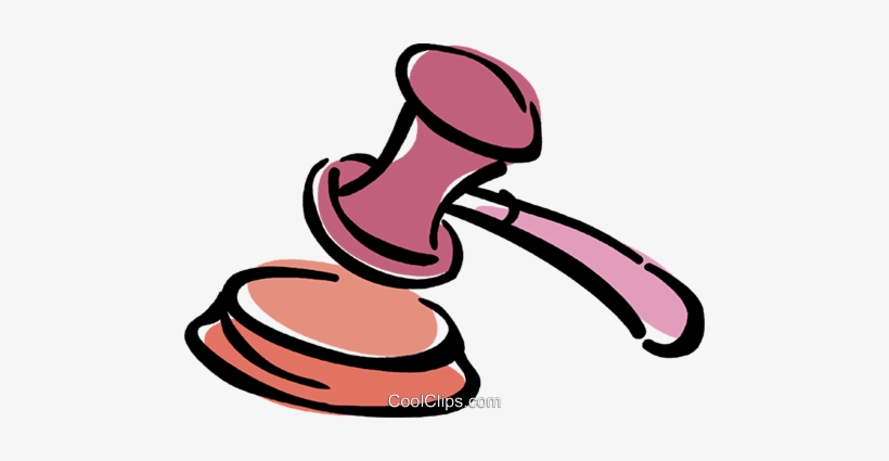 Gavel Royalty Free Vector Clip Art Illustration - Transparent Judge Hammer Cartoon, transparent png download