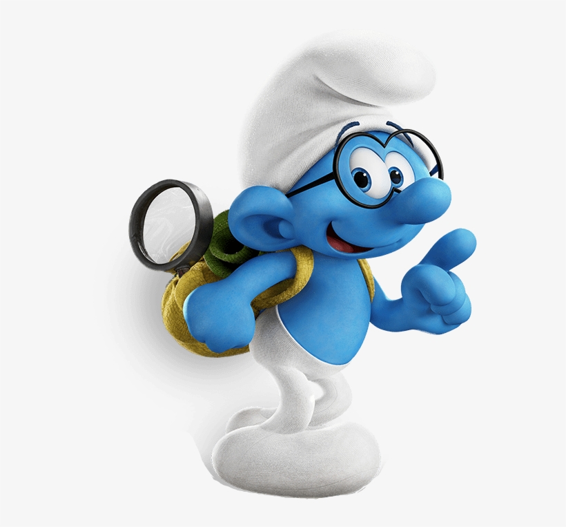 Brainy Smurf On A Hike - Brainy Smurf, transparent png download