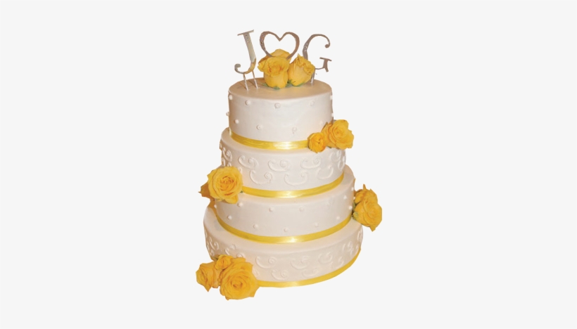 Wedding-cake2 - Yellow Wedding Cake Png, transparent png download