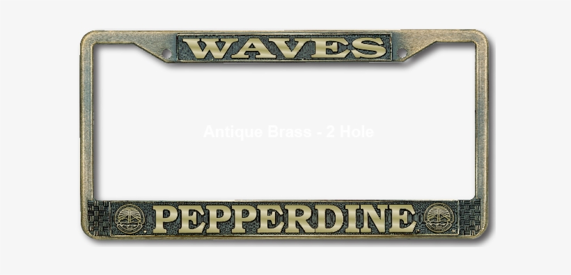 Antique Brass College License Frame - License Plate Frames Supplier, transparent png download