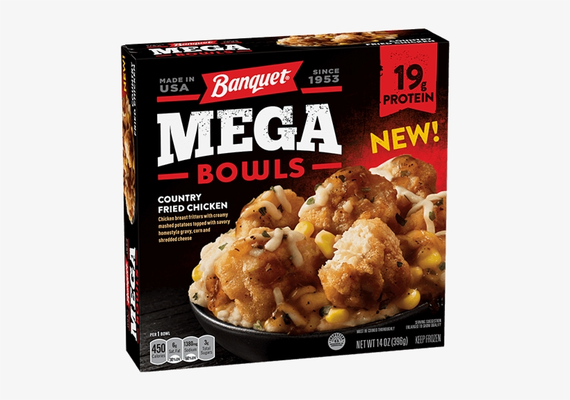 Country Fried Chicken - Banquet Mega Bowls Country Fried Chicken, transparent png download