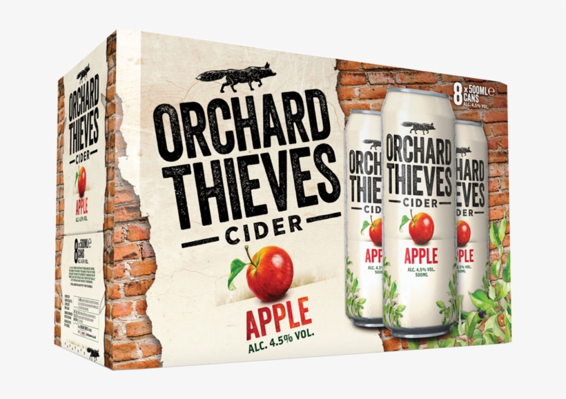 Orchard Thieves 8 X 500ml Fa 3d - Orchard Thieves Cider Cans, transparent png download