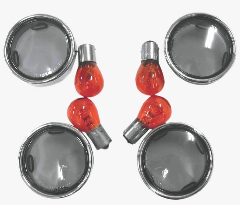 Drag Specialties 4 Smoke Lens Trim Turn Signal Conversion - Wildstyle Kouřová Skla S Oranžovou Žárovkou, transparent png download