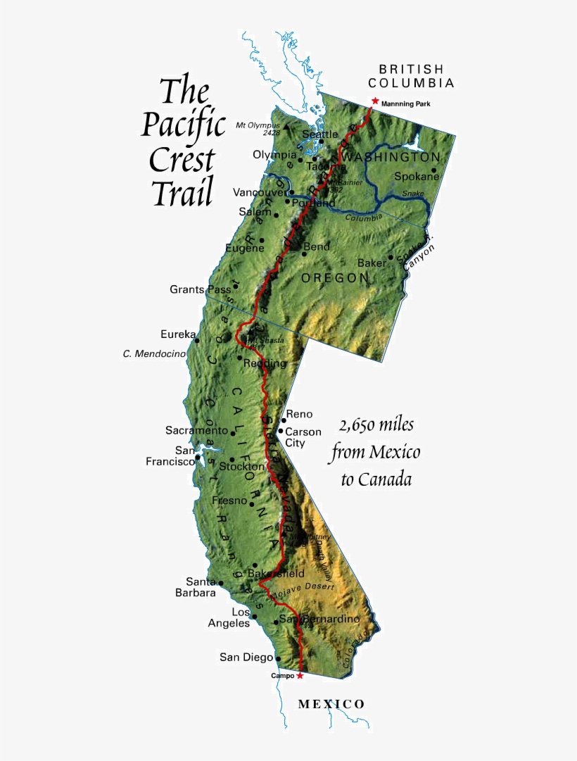 For My Pct Hike Including Town Stops, Approximate Dates - Pacific Crest Trail Thru Hike, transparent png download