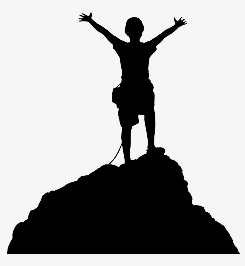 Learn The Top Tips For Hiking, Mountaineering & More - Hiker On Mountain Clipart, transparent png download