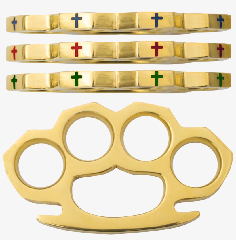 Real Brass Paper Weights With Cross Design 3 Piece - Brass, transparent png download