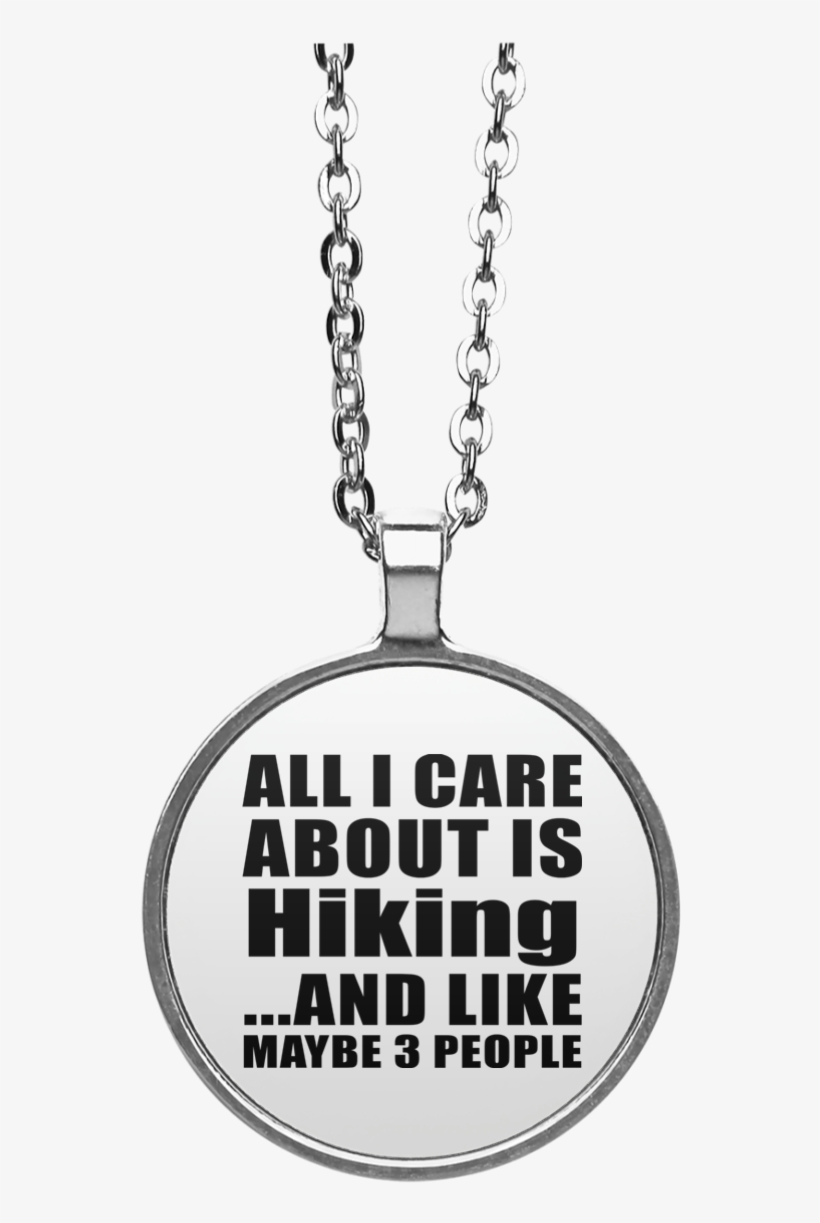 All I Care About Is Hiking And Like Maybe 3 People - Cat Yin Yang Circle Necklace, transparent png download