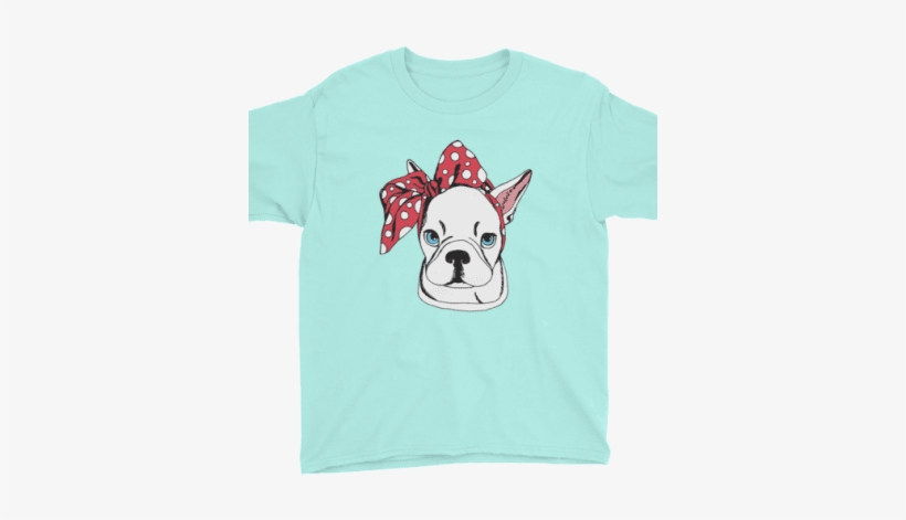 Frenchie Face Youth Short Sleeve French Bulldog T-shirt - French Bulldog, transparent png download