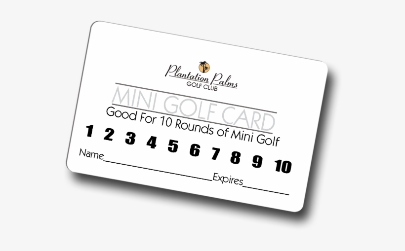 Mini Golf Discount Card - Plantation Palms Golf Club, transparent png download