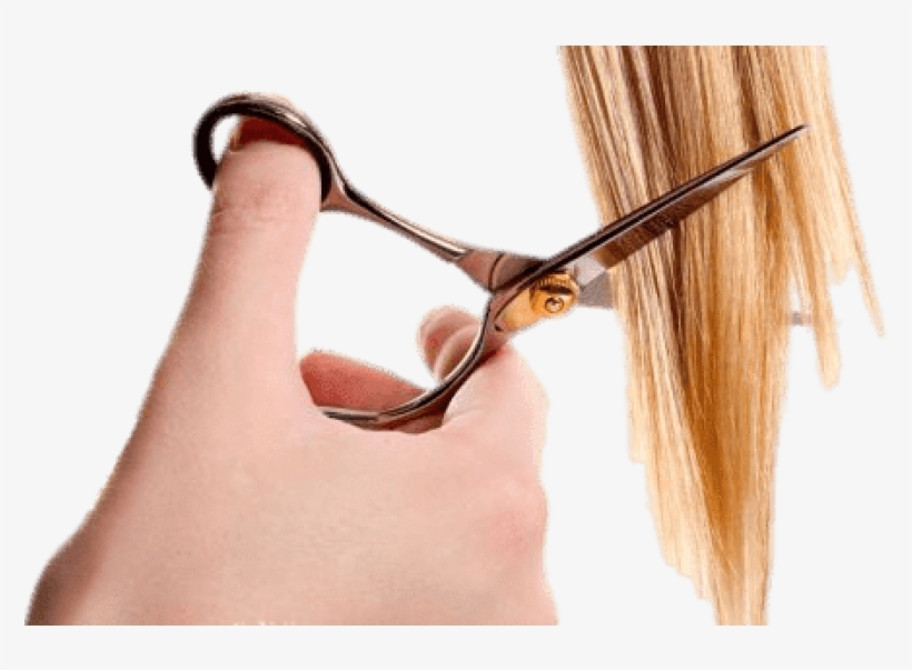 Hair Cutting Blond - Scissors Cutting Hair, transparent png download