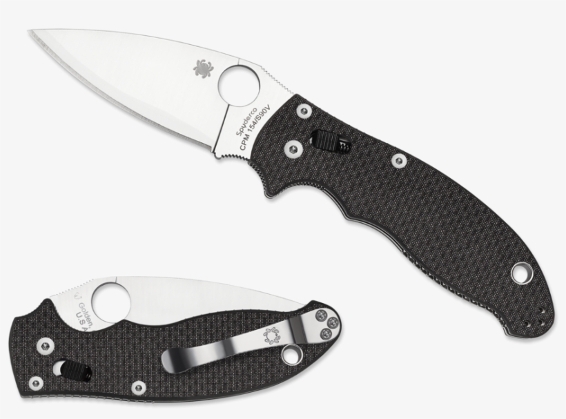Spyderco C101cfpe2 Manix 2 Cf Cpm154/s90v Sprint Run - Spyderco C101cfpe2 Manix 2 S90v 154cm Carbon Fiber, transparent png download