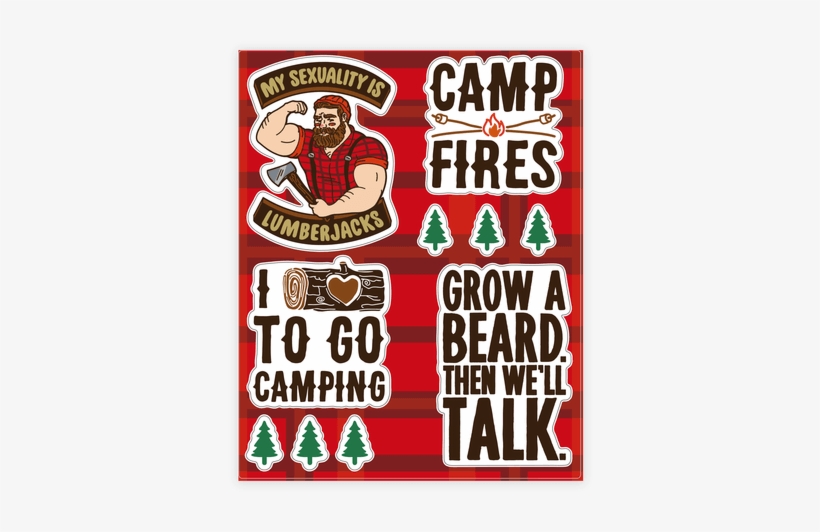 Lumberjack Camping Sticker/decal Sheet - Lumberjack Sticker, transparent png download