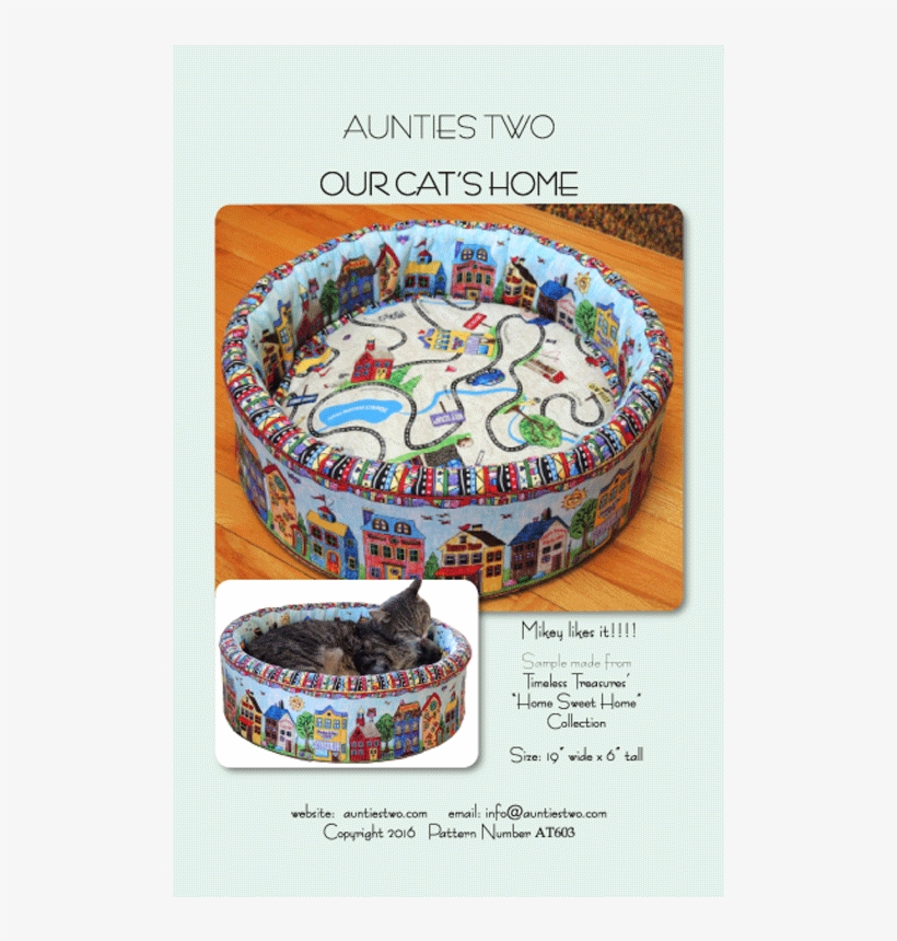 At603 Our Cat's Home - Our Cat's Home Quilt Pattern | By Aunties Two At603, transparent png download