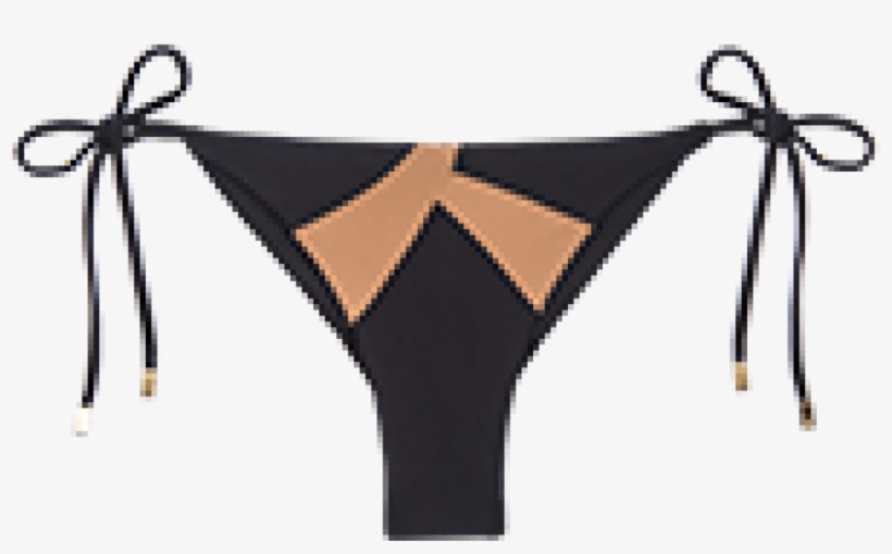 Black Wave Tie Side Bottom - Bikini, transparent png download