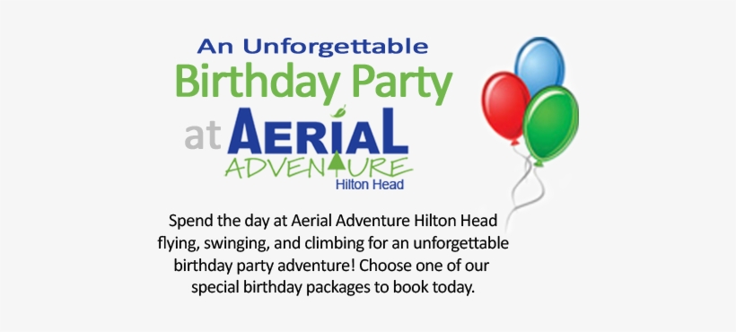 Aerial Adventure Hilton Head Birthday Graphic - Zipline Hilton Head, transparent png download