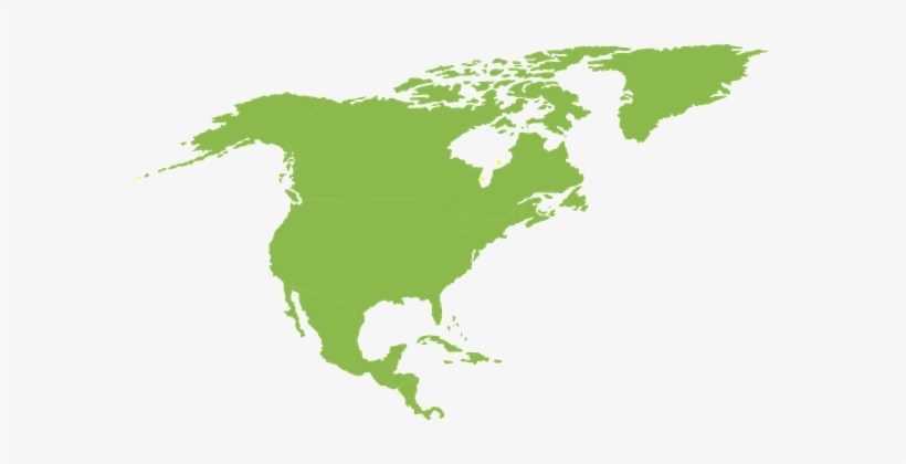 Map North America Continent Rotated Silhou - North America Continent, transparent png download