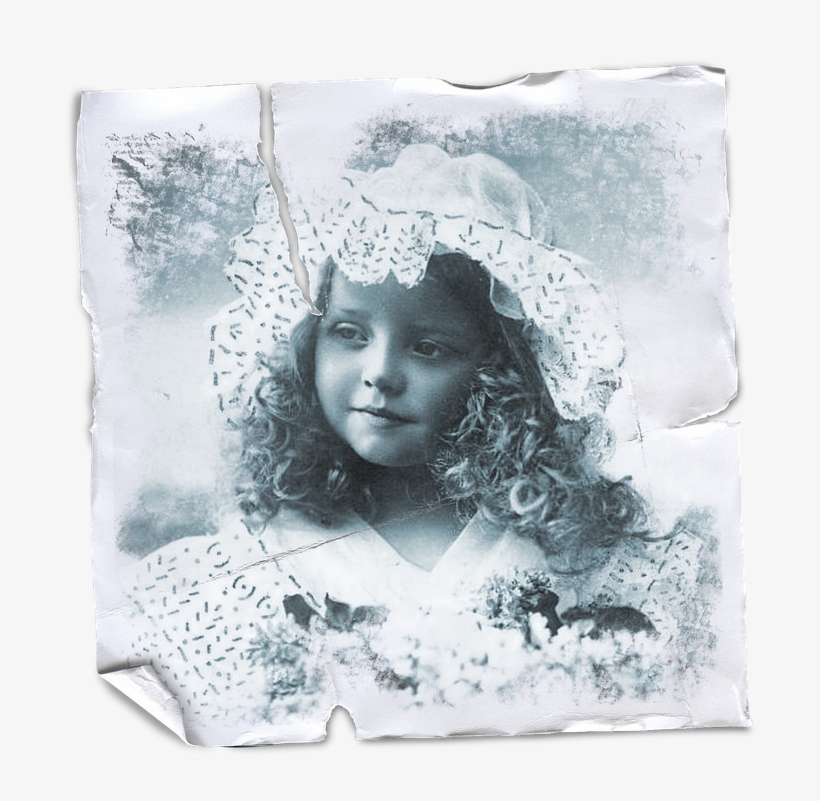 Vintage, Little, Girl, Collage, Paper, Stained, Texture - Girl, transparent png download