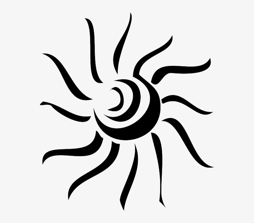 Sun, Ray, Art, Black Sun Clip Art, Tattoo Sun, Sun - Ray Of Hope Clipart, transparent png download