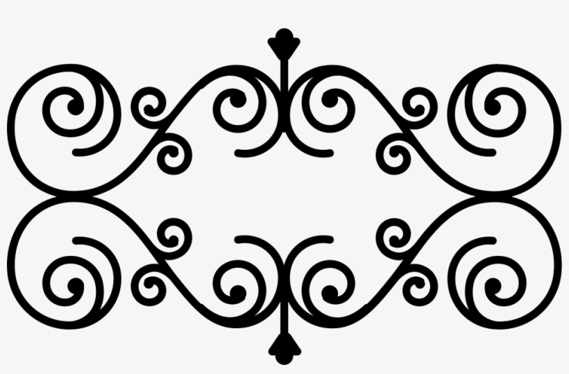 Floral Design With Vertical And Horizontal Symmetry - Curve Design Black And White, transparent png download