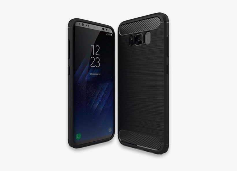 410-soft Tpu Brushed Carbon Fiber Texture Phone Case - Samsung Galaxy S8 Plus Geborsteld Tpu Hoesje Zwart, transparent png download