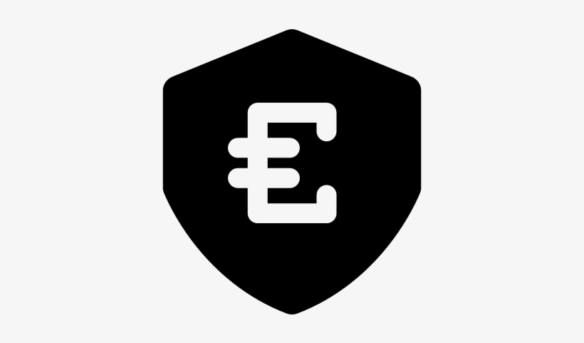 Euro Currency Security Shield Vector - Icon, transparent png download