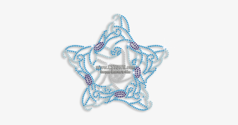 Sparkling Floral Star Iron-on Rhinestone Pattern - Rhinestone, transparent png download