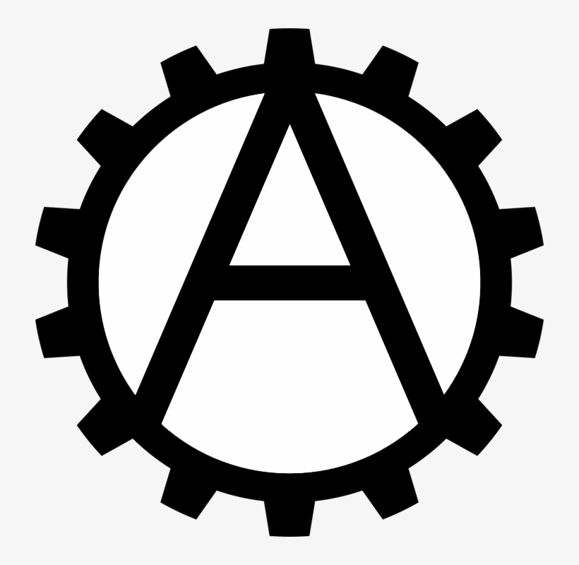 Industrial Anarchism Symbol By Bullmoose1912 On Deviantart - Black And White Stem Logos, transparent png download