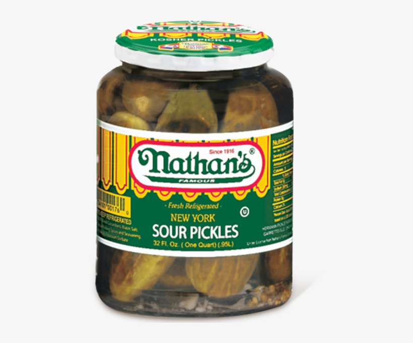 New York Sour Pickles - Nathans Pickles, Half Sour, New York - 32 Fl Oz, transparent png download