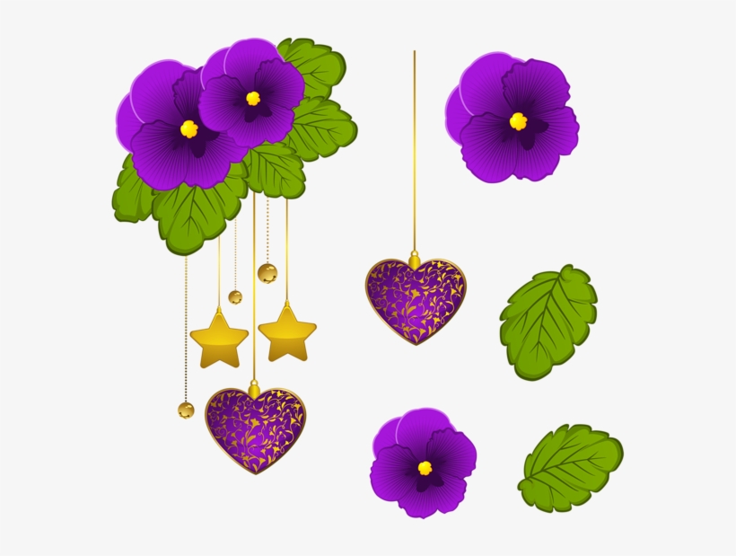 Purple Violets Decorative Element Png Clipart - Flower, transparent png download