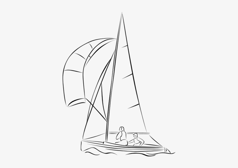 Sailing Dinghy Png Images 445 X - Sailing Boats Drawings Png, transparent png download