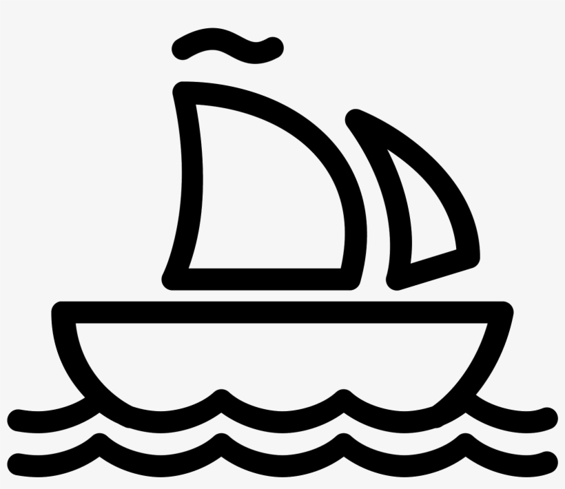 It's A Logo Of The Sailing Ship Medium Pretty Much - Boat On Waves Icon, transparent png download