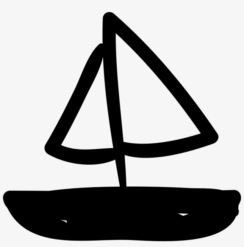 Sailing Boat Hand Drawn Transport Comments - Hand Drawn Picture Of A Sailboat, transparent png download