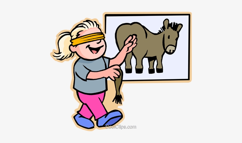 Pin The Tail On The Donkey, Party Royalty Free Vector - Pin The Tail On The Donkey Cartoon, transparent png download