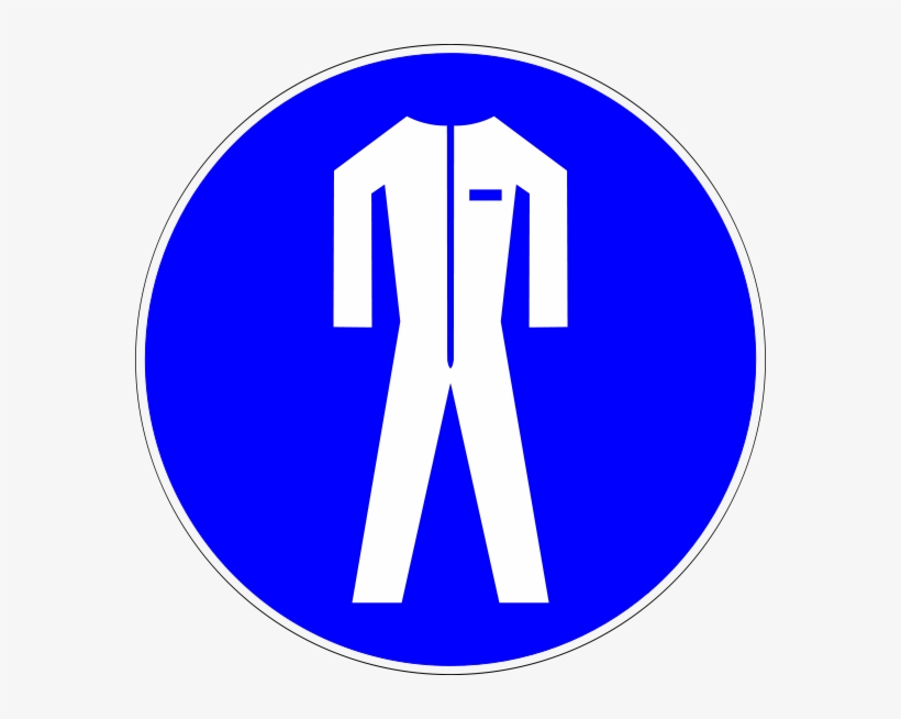 Blue Protective Clothing Sign - Clothing Protection Sign, transparent png download