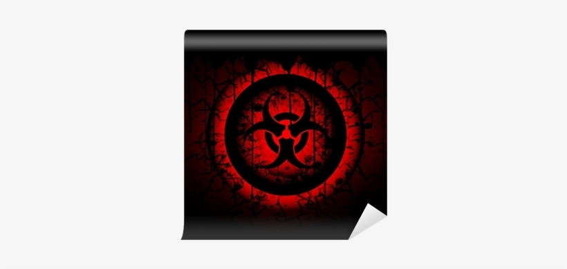 Biohazard Symbol On Circle Abstract Background Wall - Biohazard Symbol Blood, transparent png download