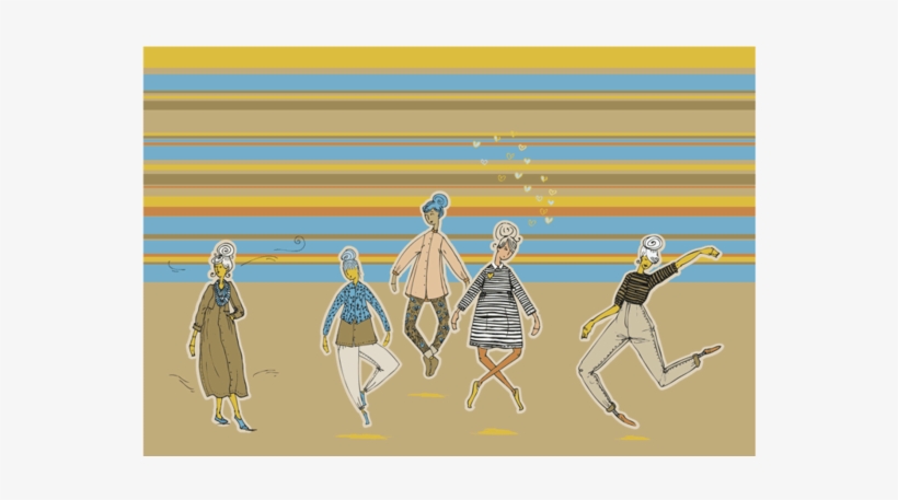 Colorful Fashion Figures Rectangular Picture - Illustration, transparent png download