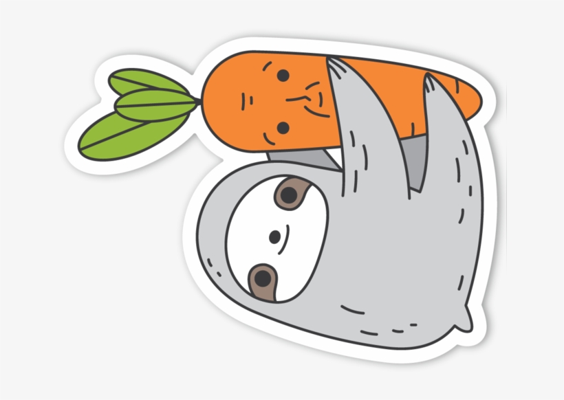 Sloth And Carrot Vinyl Sticker - Cuadernos De Espiral, transparent png download