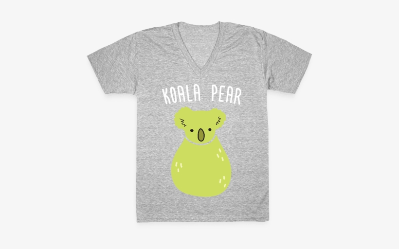 Koala Pear V-neck Tee Shirt - T-shirt, transparent png download