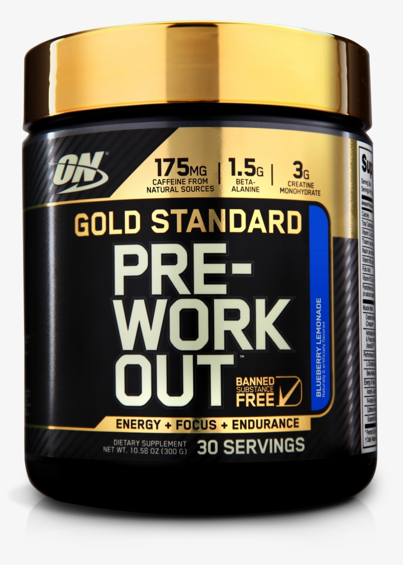 Us Gs Pre Workout 30sv Blueberry-lemonade - Pré Workout Gold Standard, transparent png download