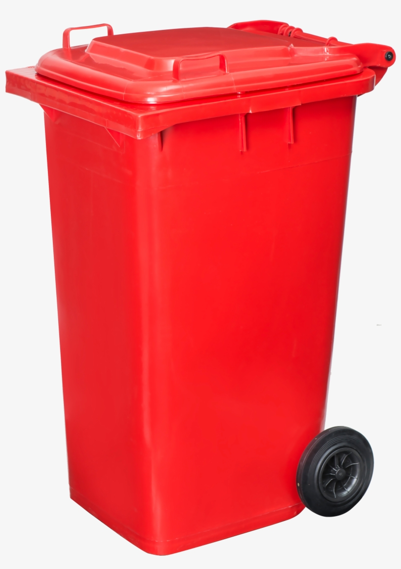 Heavy-duty Mobile Waste Bin With Cover 240 Litre - Contenedores De Reciclaje Rojo, transparent png download